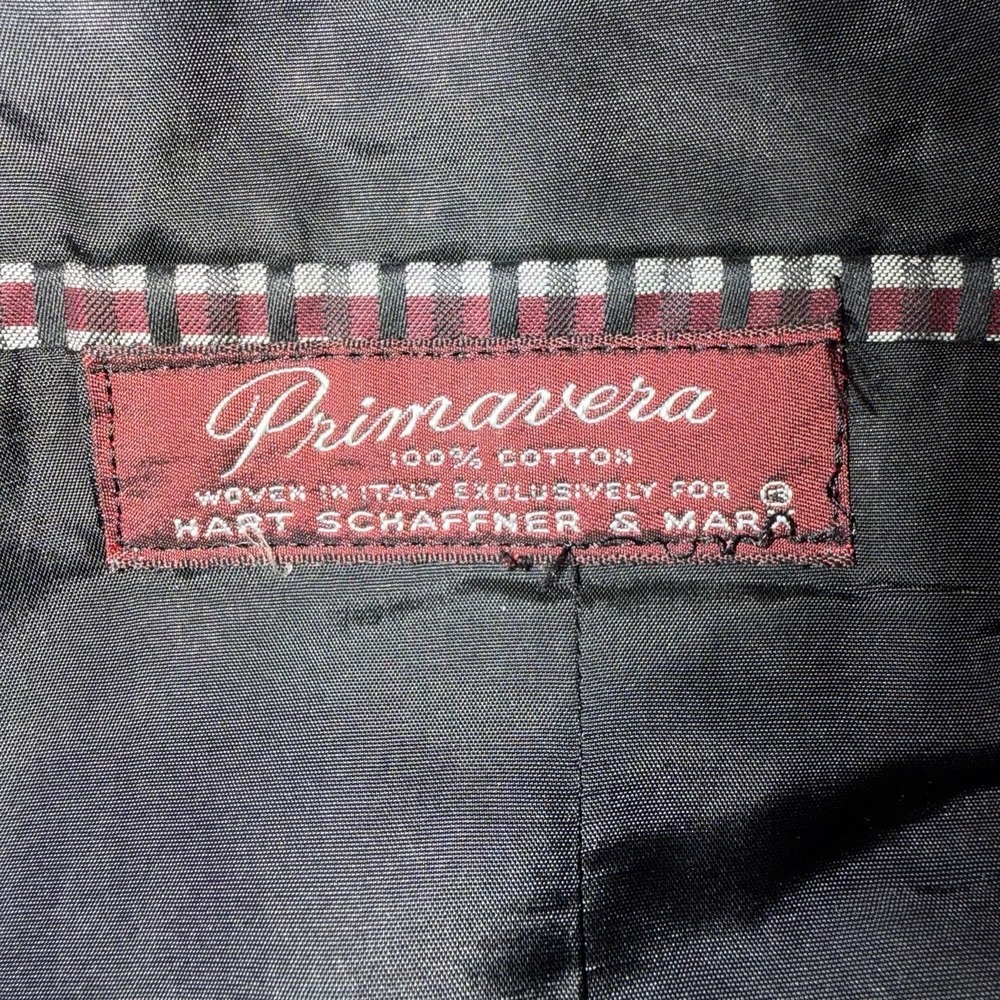 Vintage 60s Hart Schaffner Marx Mens Blazer 42R  Primavera Italian Cotton Check - Picture 8 of 10